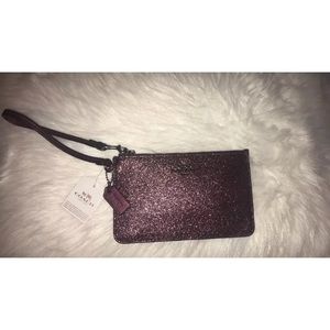 Authentic Coach Metallic Cherry Wristlet